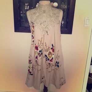 Floral and Lace Maxi Dress